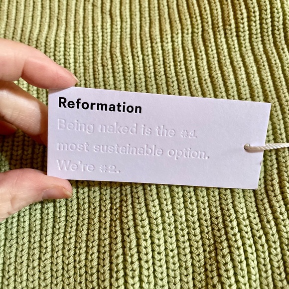 🍀Reformation Sami cropped sweater in Zest Green🍀 NWT - Picture 6 of 11